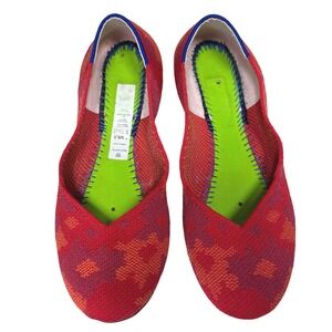 Rothy's Round Toe Flats Red Botanicamo Floral Camo Print Ballet Flats Size 6.5